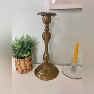 Vintage Brass Large Candlestick Holder